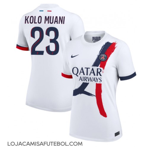 Camisa de Futebol Paris Saint-Germain Randal Kolo Muani #23 Equipamento Secundário Mulheres 2024-25 Manga Curta